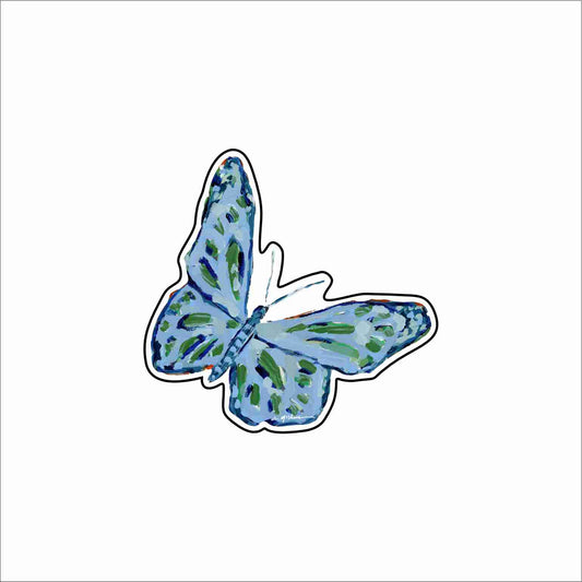 CMS-1818 Butterfly Dark Blue Button | 0.125Acrylic Button | Set of 10