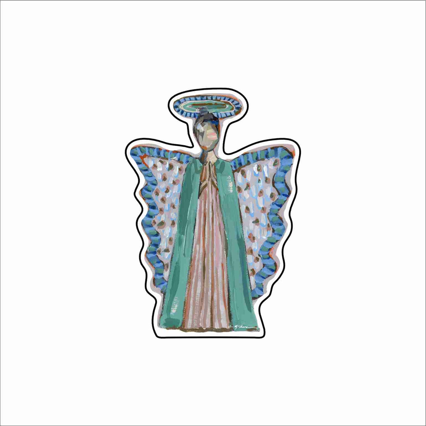 CMS-1820 Angel I Brunette Button | 0.125Acrylic Button | Set of 10