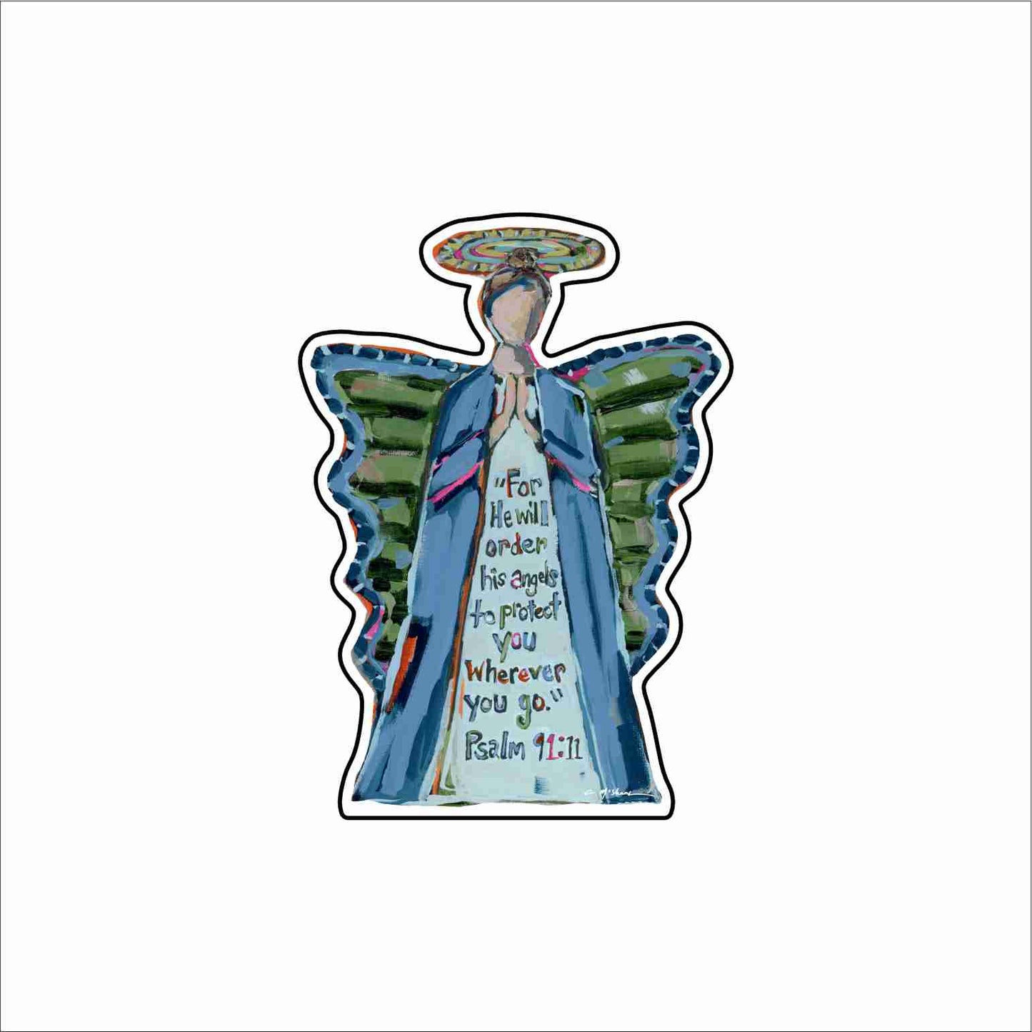 CMS-1821 To Protect Angel Button | 0.125Acrylic Button | Set of 10
