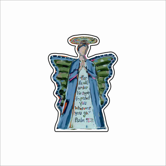 CMS-1821 To Protect Angel Button | 0.125Acrylic Button | Set of 10