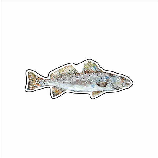 CMS-1830 Speckled Sea Trout Button | 0.125Acrylic Button | Set of 10