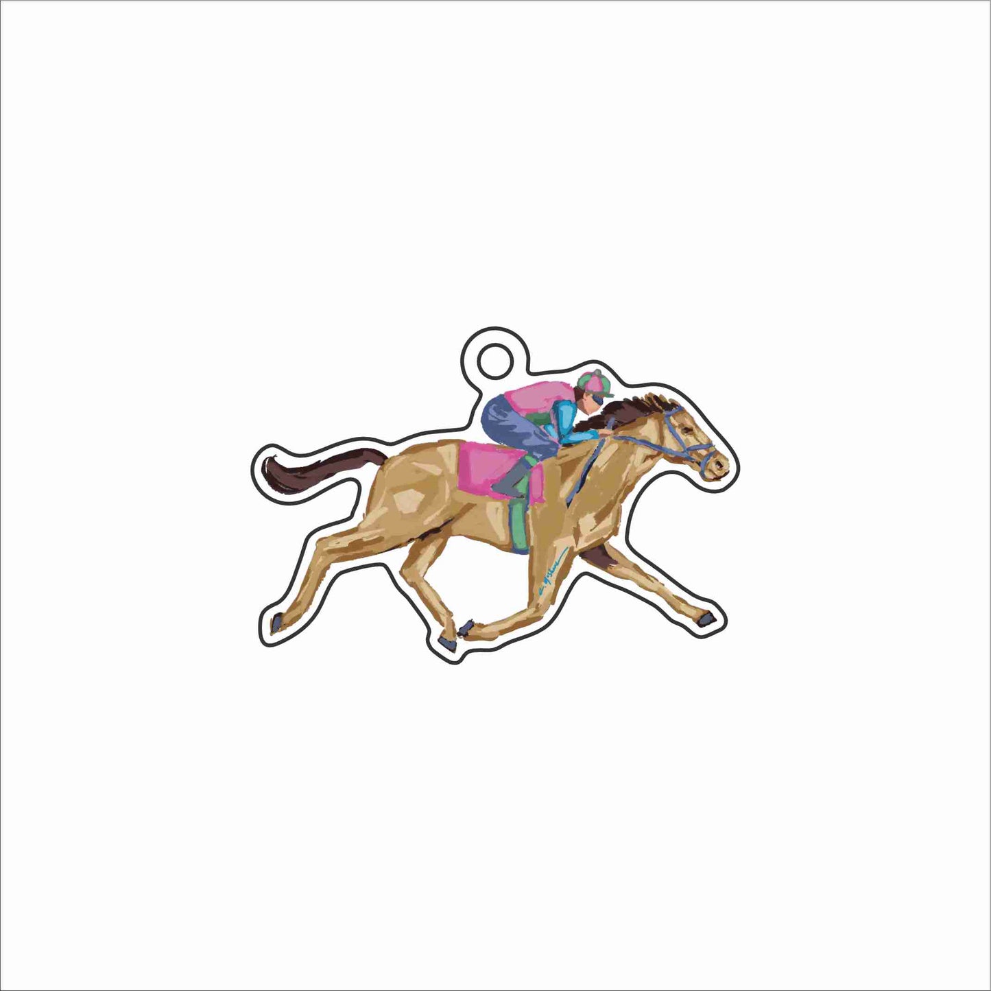 CMS-1849 Derby Ornament | 0.25Acrylic Ornament & Ribbon