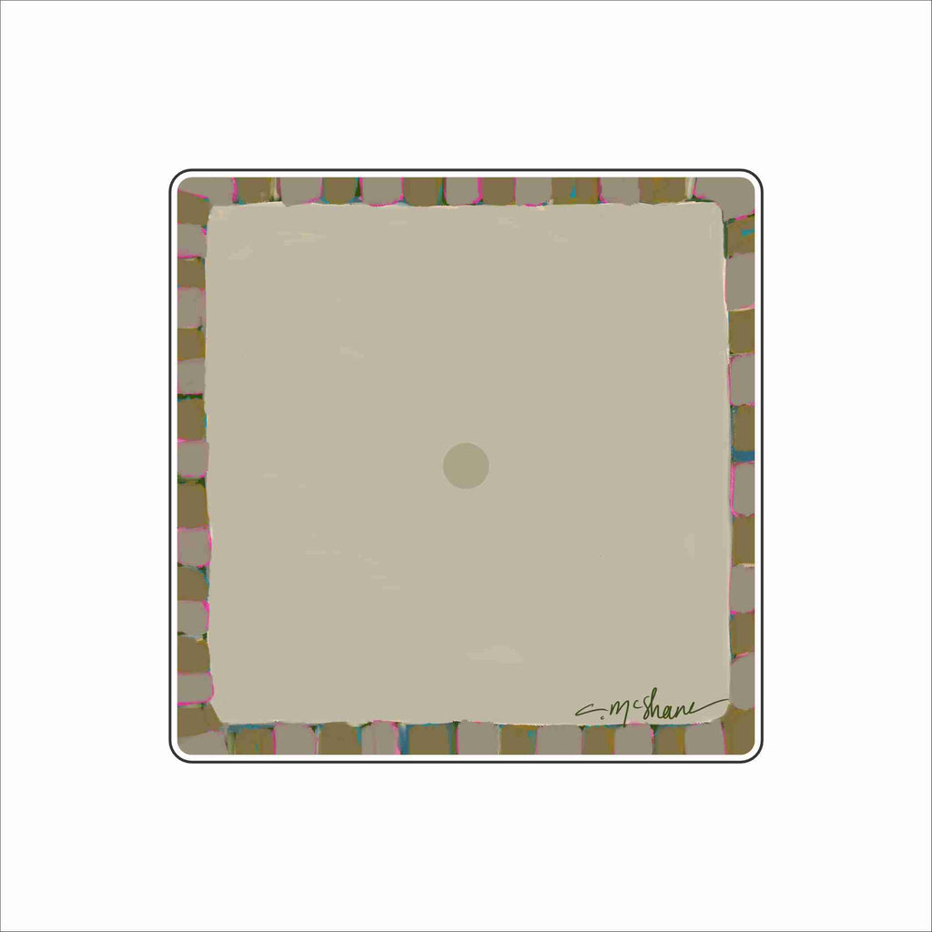 CMS-1870 Tan Stripe Magnet Block  | 0.75Acrylic Charm Base with Steel Disc