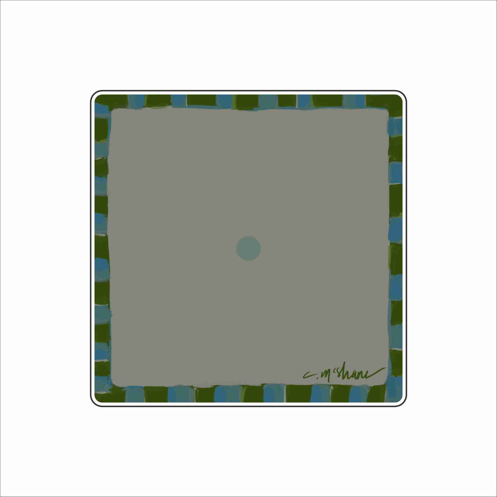 CMS-1871 Green & Blue Stripe Magnet Block | 0.75Acrylic Charm Base with Steel Disc