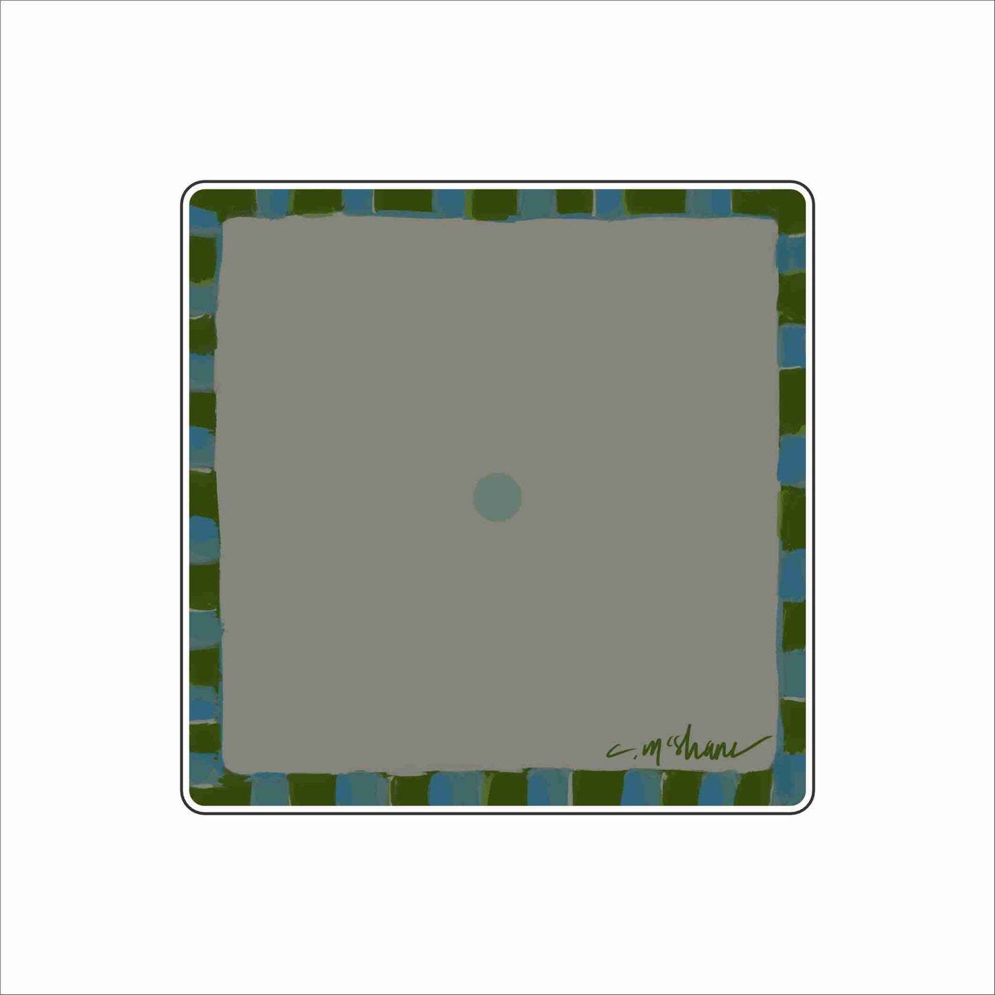 CMS-1871 Green & Blue Stripe Magnet Block | 0.75Acrylic Charm Base with Steel Disc