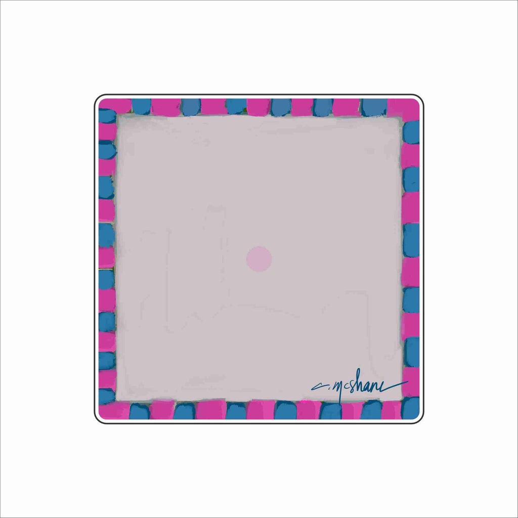 CMS-1872 Pink & Blue Stripe Magnet Block | 0.75Acrylic Charm Base with Steel Disc
