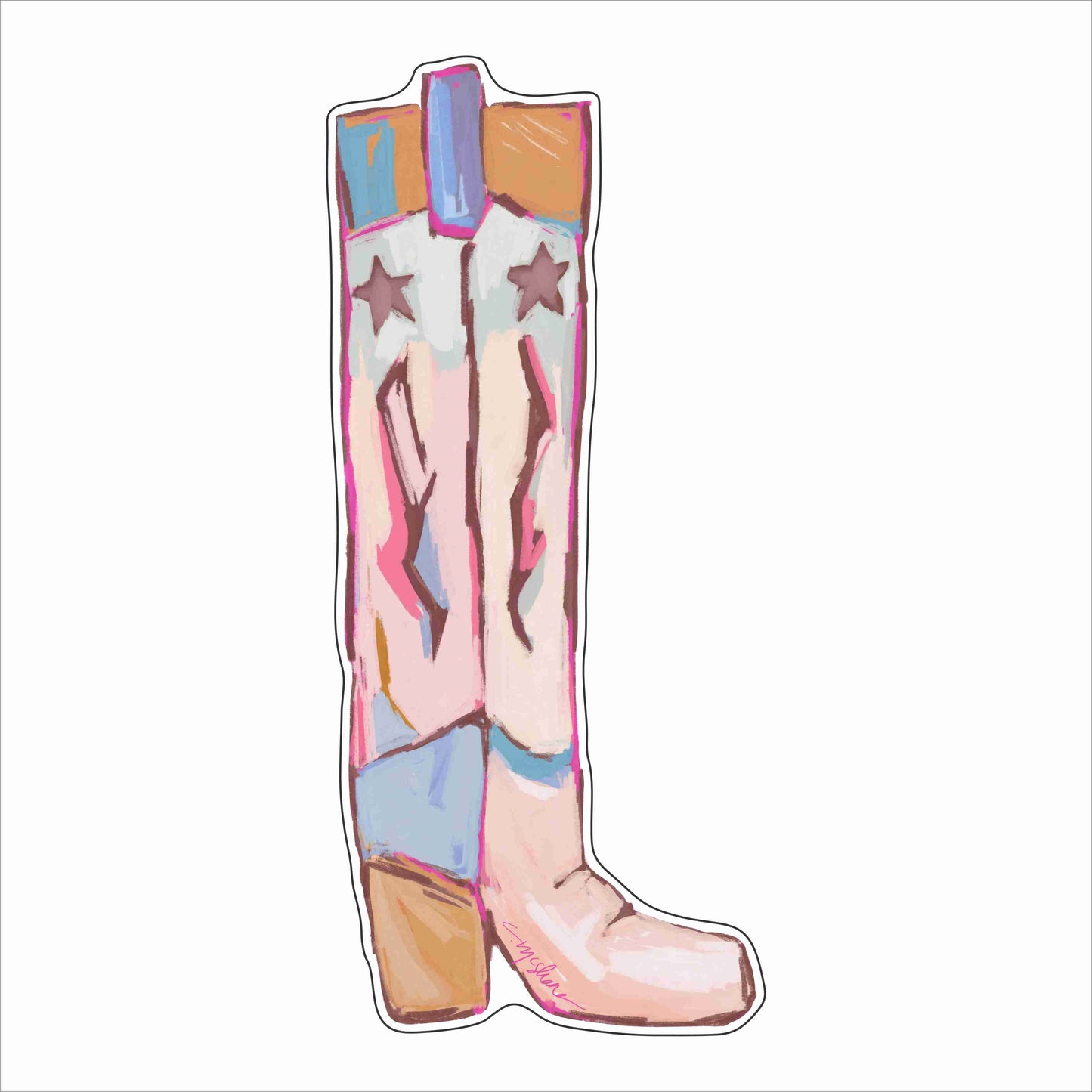 CMS-1878 Cowgirl Up Pink Wall Giclee | 0.25Acrylic Contour | Case of 25