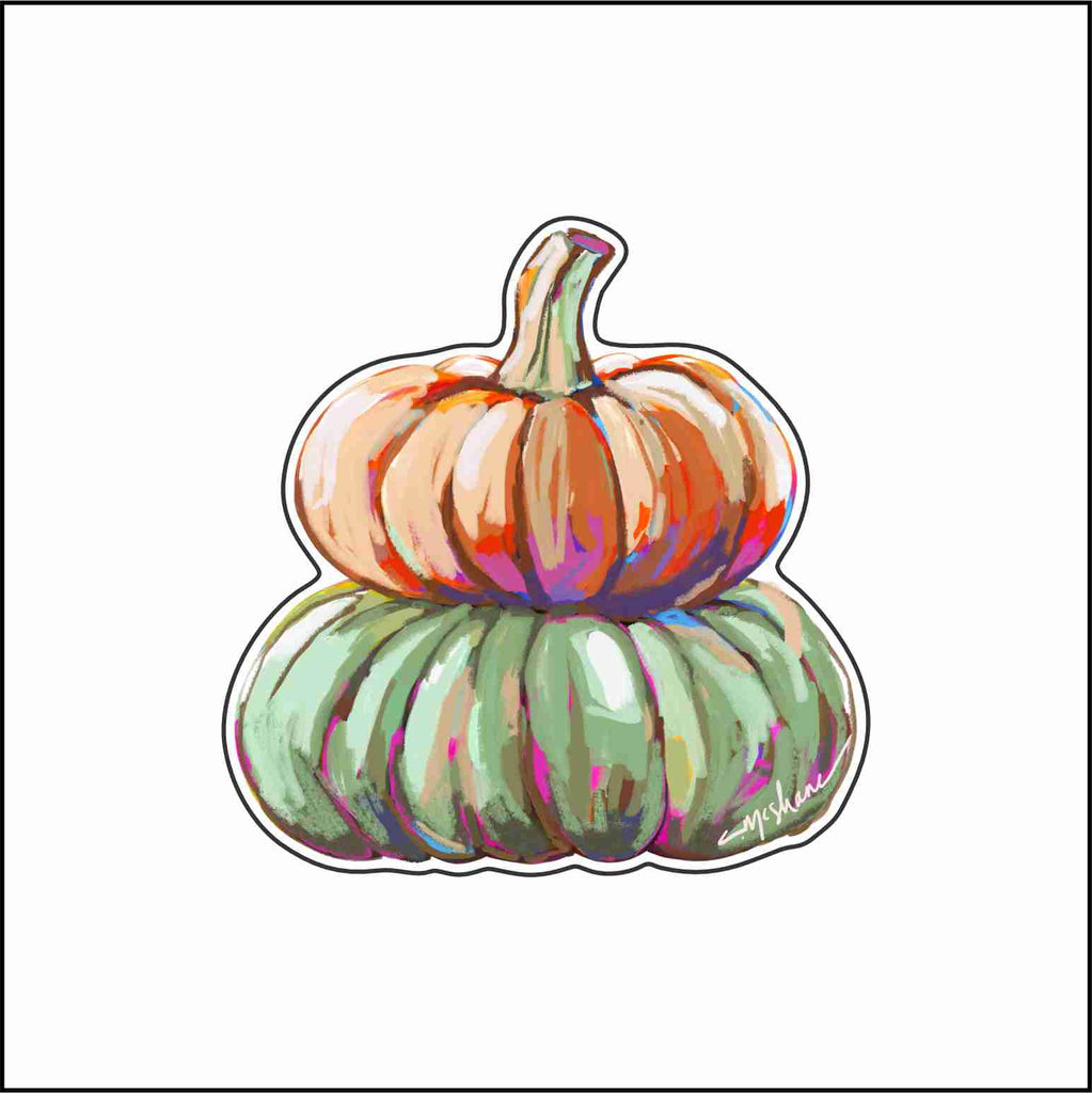 CMS-1885 Orange and Green Pumpkin Magnet | 0.125Acrylic Magnet | Set of 10
