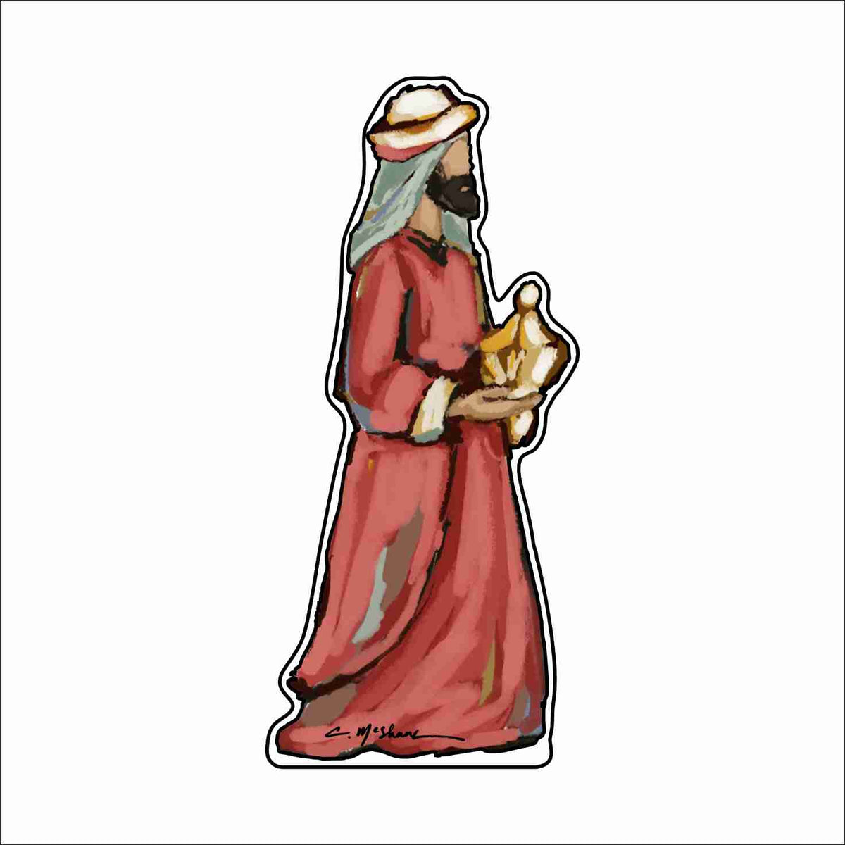 CMS-1897 Red Wise Men Nativity Mini | 0.50Acrylic Mini Contour