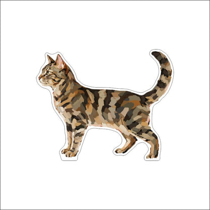 CMS-1956 Grey & Tan Mackerel Tabby Cat | Acrylic Contour