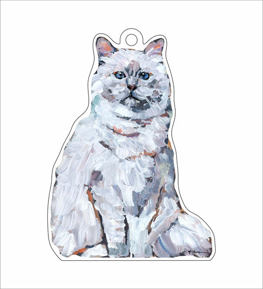Cat White Long Hair | 0.25in. Acrylic Ornament | Case of 25