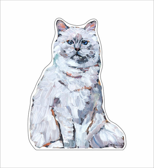 Cat White Long Hair | 0.50in. Acrylic Mini | Case of 25