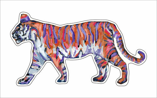 Tiger Purple & Orange Standing | 0.50in. Acrylic Mini | Case of 25