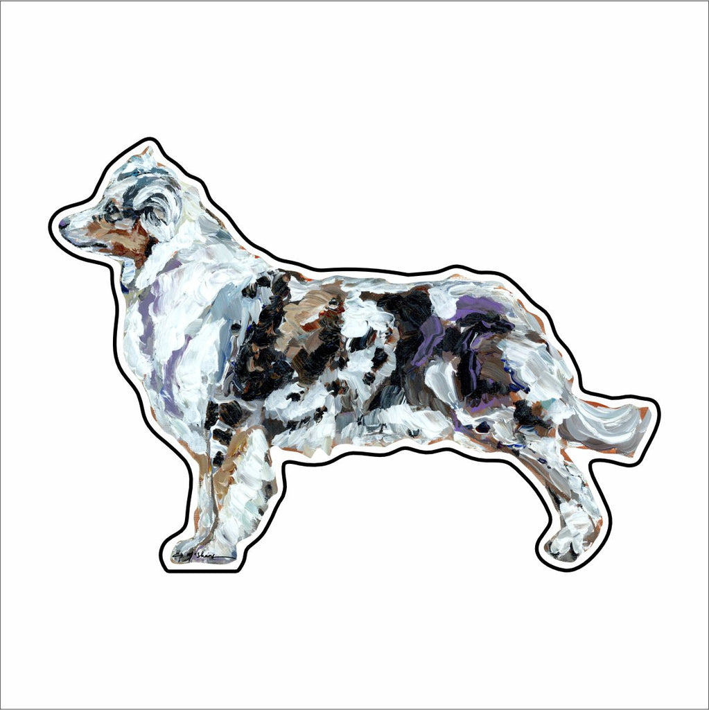 CMS-717-C10 Australian Shepherd Blue Merle Sticker |  Removable | Case of 10