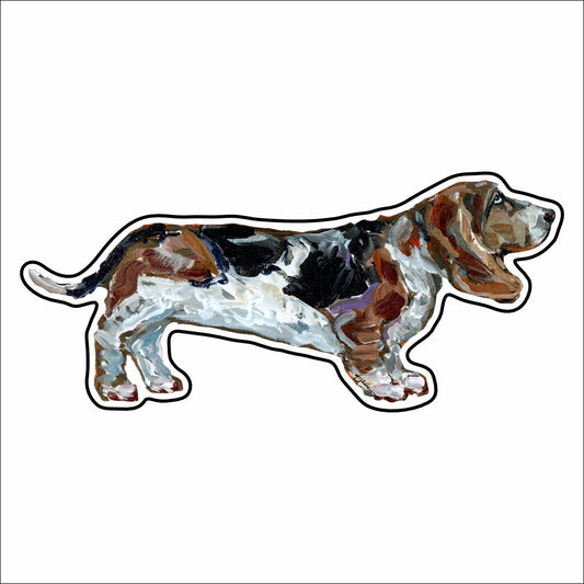 CMS-840-C10 Basset Hound Tri Button | 0.125Acrylic Button | Case of 10