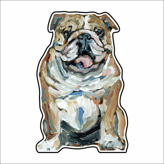 CMS-856-C10 Bulldog Fawn & White Button | 0.125Acrylic Button | Case of 10