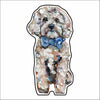 CMS-863-C10 Cavapoo Blonde with Blue Bow Button | 0.125Acrylic Button | Case of 10