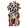 CMS-745-C10 Cavapoo Red with Blue Bow Sticker |  Removable | Case of 10