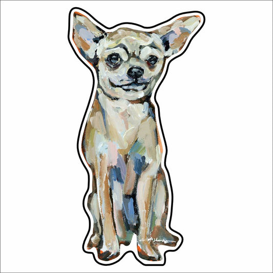 CMS-868-C10 Chihuahua Light Sitting Button | 0.125Acrylic Button | Case of 10