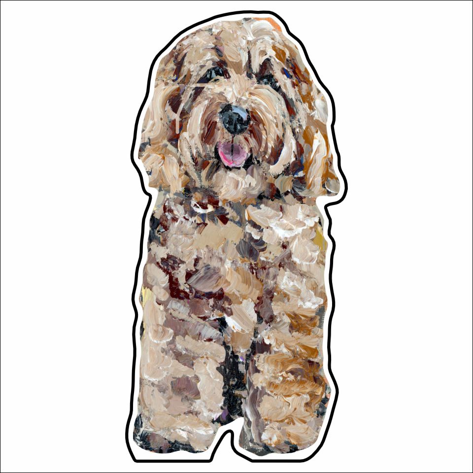 CMS-750-10 Cockapoo Blonde Sticker |  Removable | Case of 10
