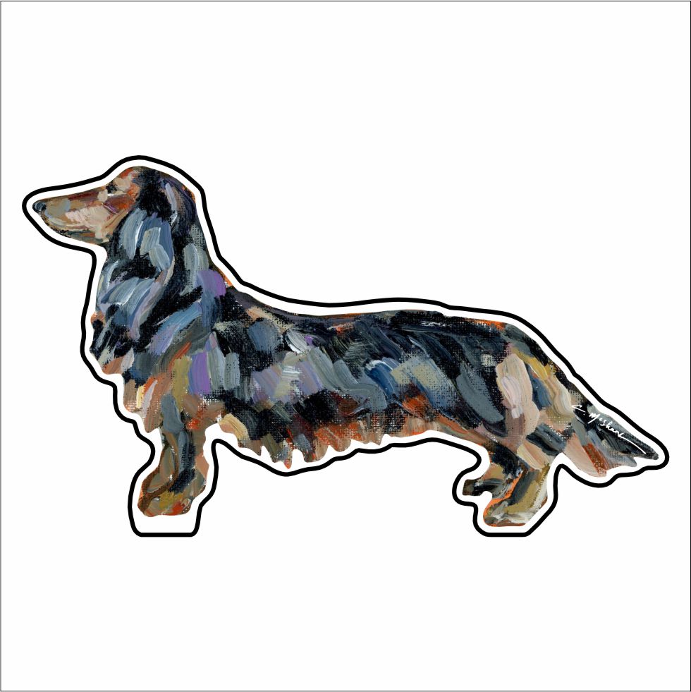 CMS-874-C10 Dachshund Black & Tan Button | 0.125Acrylic Button | Case of 10