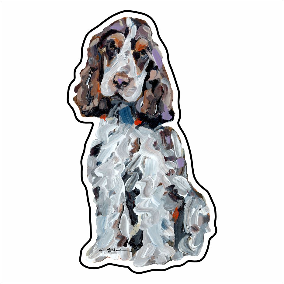 CMS-765-C10 English Cocker Spaniel Tri Sticker |  Removable | Case of 10