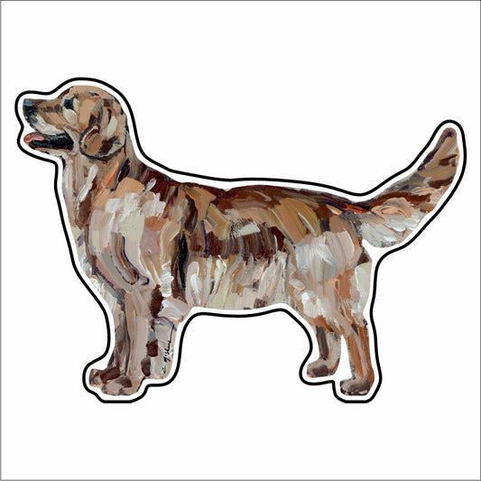CMS-897-C10 Golden Retriever Dark Button | 0.125Acrylic Button | Case of 10