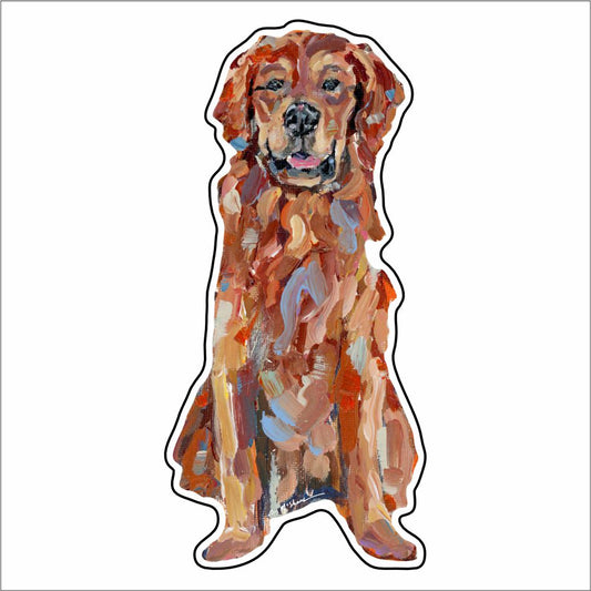 CMS-1023-C10 Golden Retriever Red Sitting Magnet | 0.125Acrylic Magnet | Case of 10