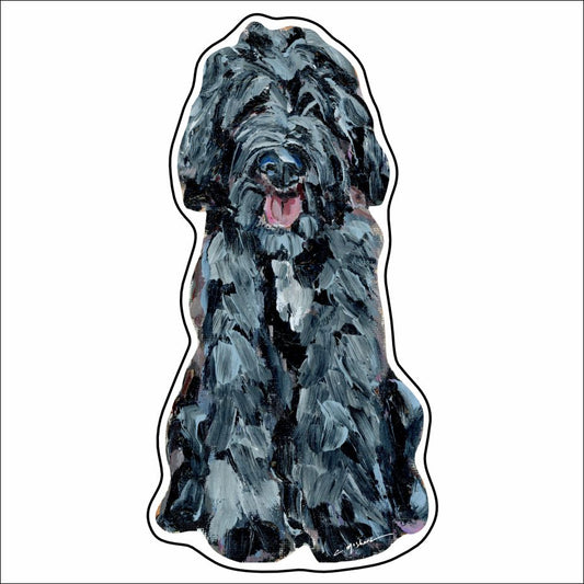 CMS-900-C10 Goldendoodle Black Shaggy Button | 0.125Acrylic Button | Case of 10