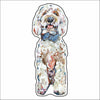 CMS-903-C10 Goldendoodle Blue Bow Button | 0.125Acrylic Button | Case of 10