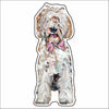 CMS-789-C10 Goldendoodle with Pink Bow Sticker |  Removable | Case of 10
