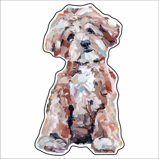 CMS-921-C10 Maltipoo Apricot Button | 0.125Acrylic Button | Case of 10