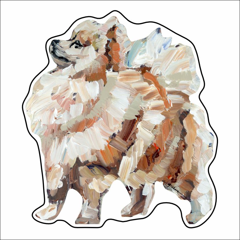 CMS-807-C10 Pomeranian Apricot Sticker |  Removable | Case of 10