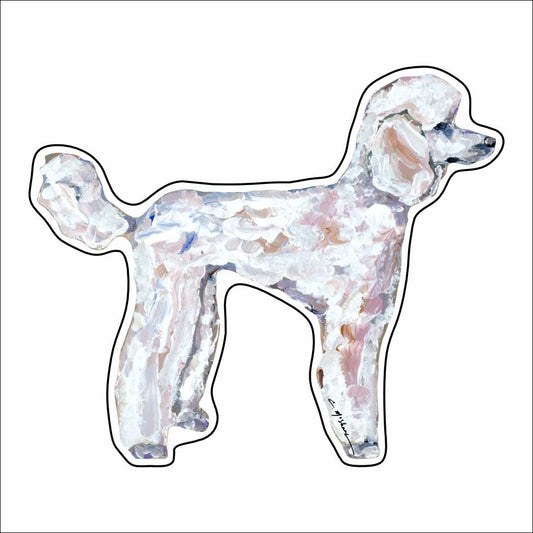 CMS-931-C10 Poodle White Button | 0.125Acrylic Button | Case of 10