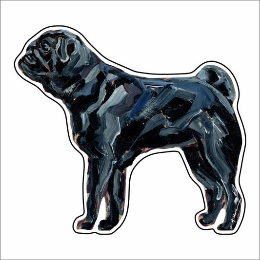 CMS-932-C10 Pug black Button | 0.125Acrylic Button | Case of 10