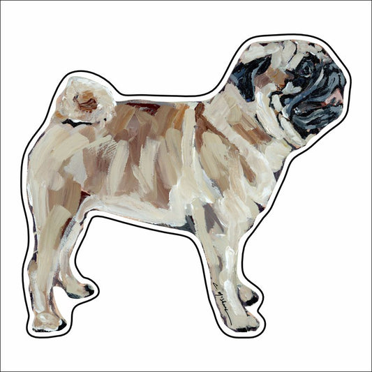 CMS-933-C10 Pug fawn Button | 0.125Acrylic Button | Case of 10