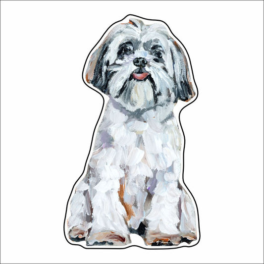 CMS-944-C10 Shih Tzu White Button | 0.125Acrylic Button | Case of 10