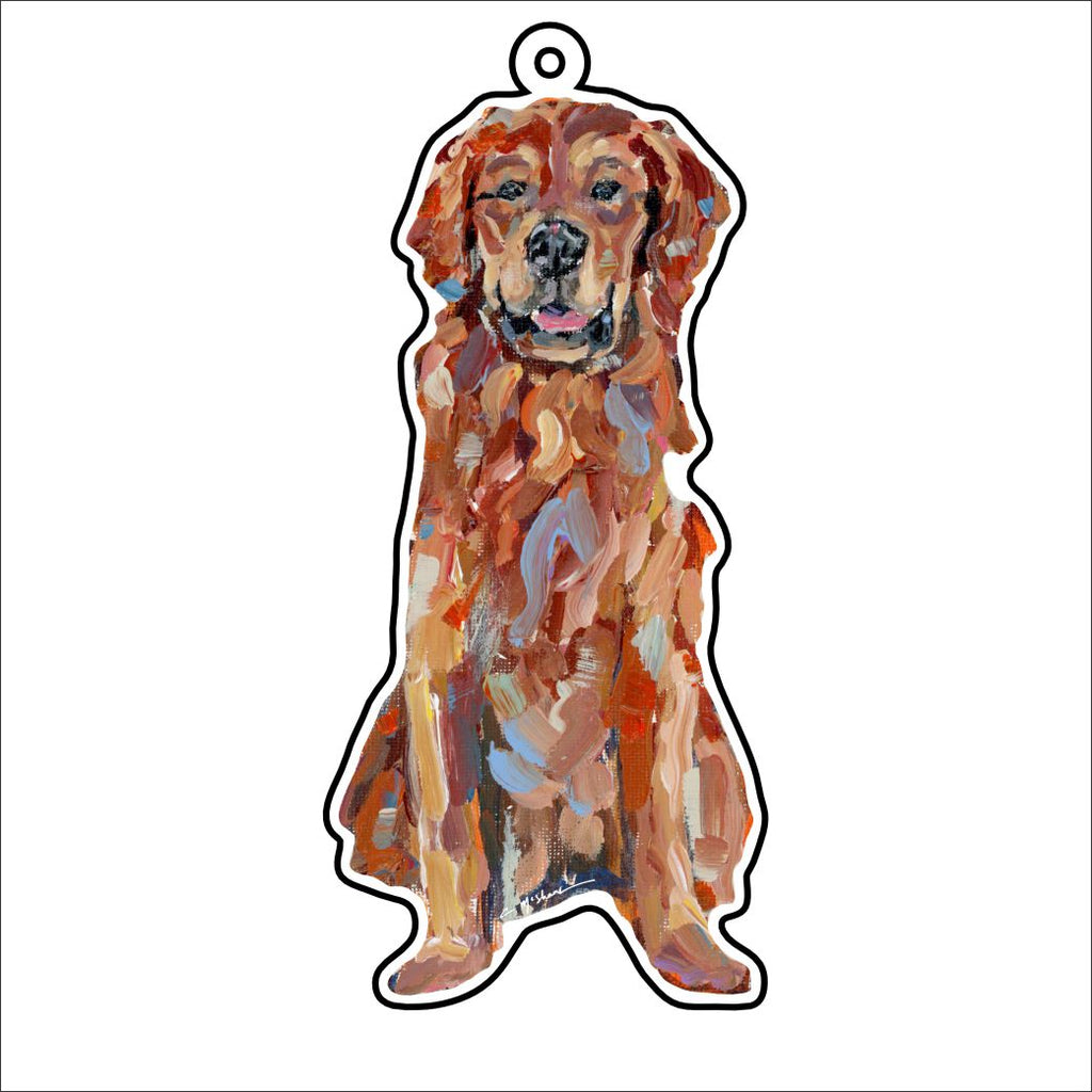 CMS-1147-C10 Golden Retriever Red Sitting Bag Charm | 0.125Acrylic Bag Charm | Case of 10
