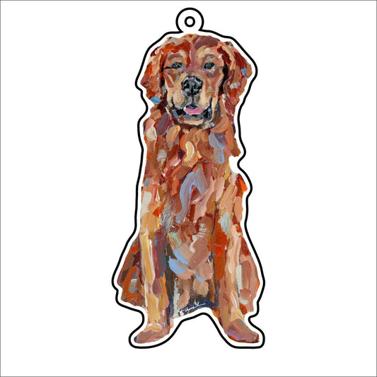 CMS-1147-C10 Golden Retriever Red Sitting Bag Charm | 0.125Acrylic Bag Charm | Case of 10