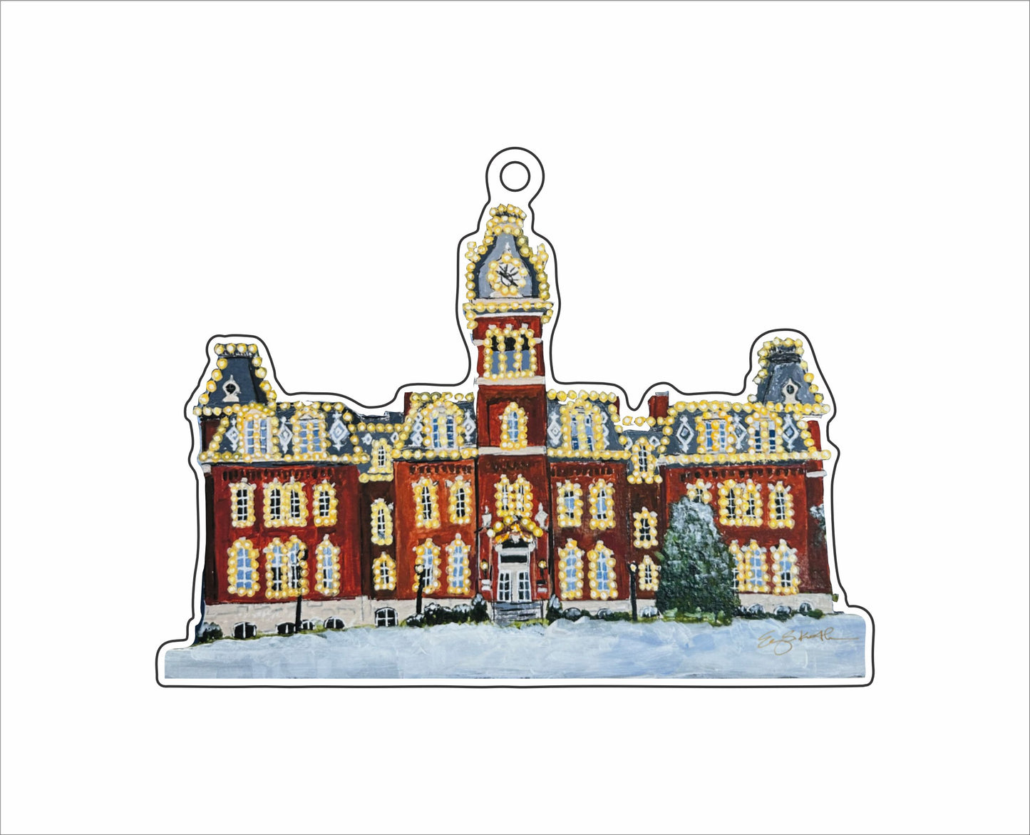 CNJ-009 Woodburn Lights Building Ornament | 0.25Acrylic Ornament |