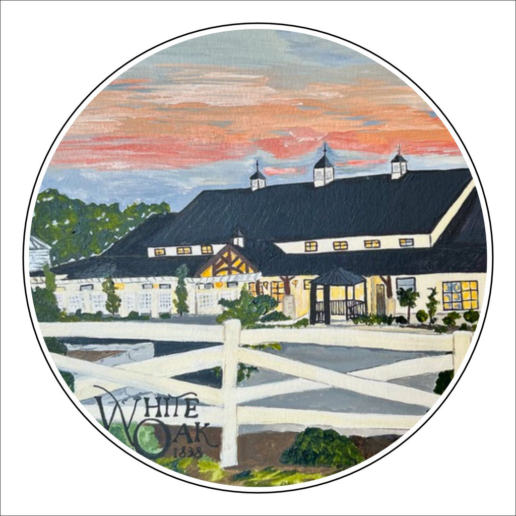 CNJ-017 White Oak Coaster | 0.25Acrylic Coaster with Clear Bumpers | Case of 4