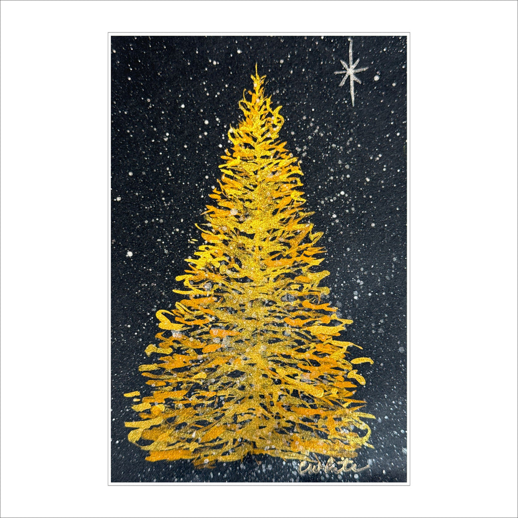 CWM-005 Snowy Night Christmas Tree | 0.75in. Acrylic Cutout 5x7 | Single