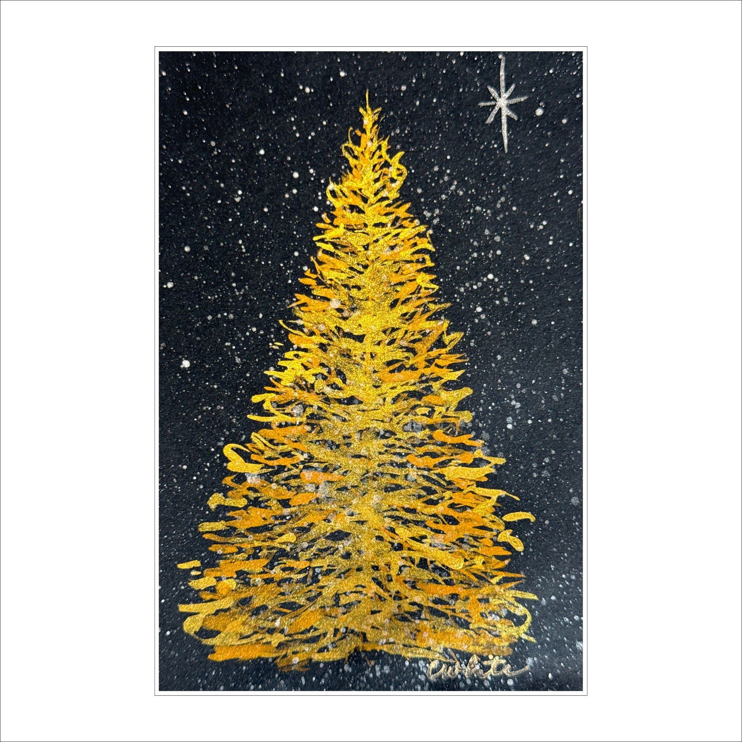CWM-005 Snowy Night Christmas Tree | 0.75in. Acrylic Cutout 5x7 | Single