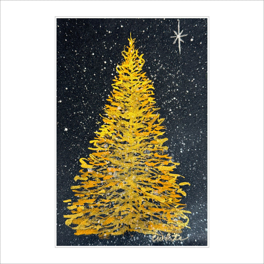 CWM-005 Snowy Night Christmas Tree | 0.75in. Acrylic Cutout 5x7 | Case (any 10+)