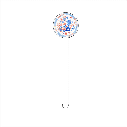 CWM-018 Blue & Orange Drink Stirrer | 0.125Acrylic Stirrer | Case of 25