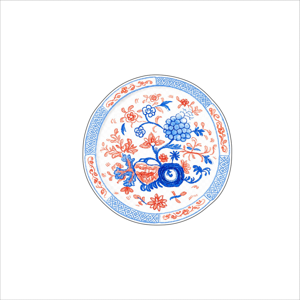CWM-022 Blue & Orange Coaster | 0.50Acrylic Coaster with Clear Bumpers | Set of 4