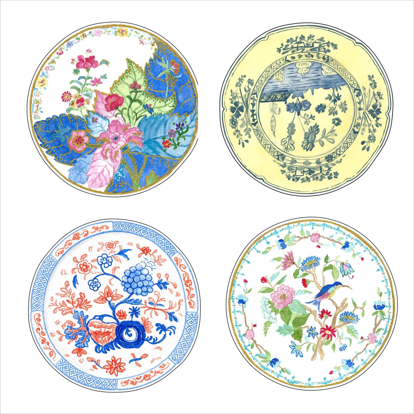 CWM-024 Coaster Pack | 0.5Acrylic Coaster with Clear Bumpers | Set of 4