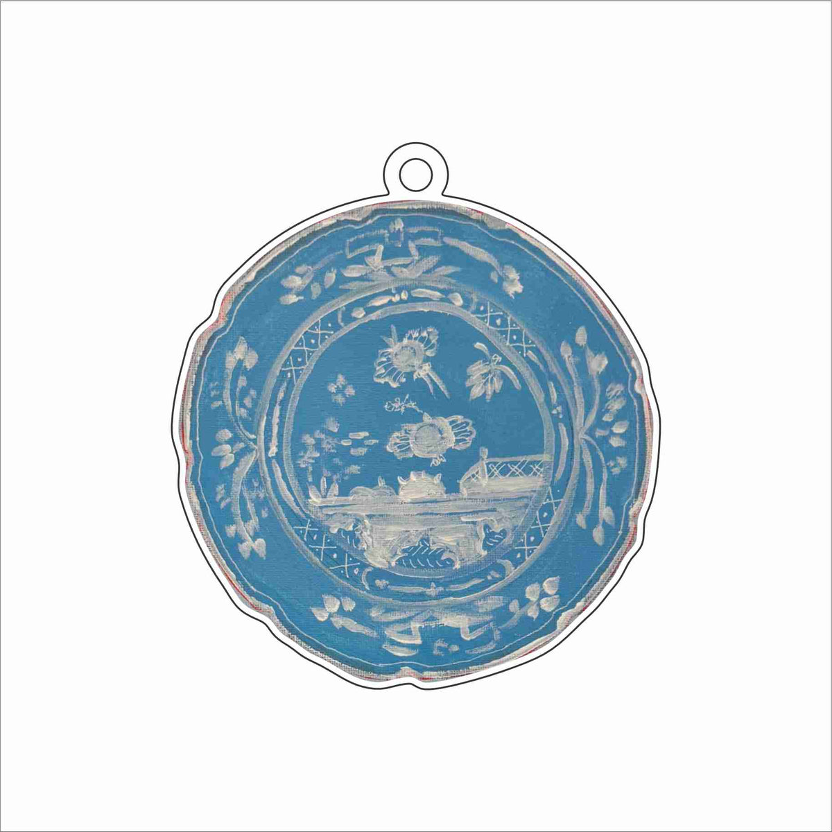 CWM-028 Ginori Light Blue Plate Ornament | 0.25Acrylic Ornament