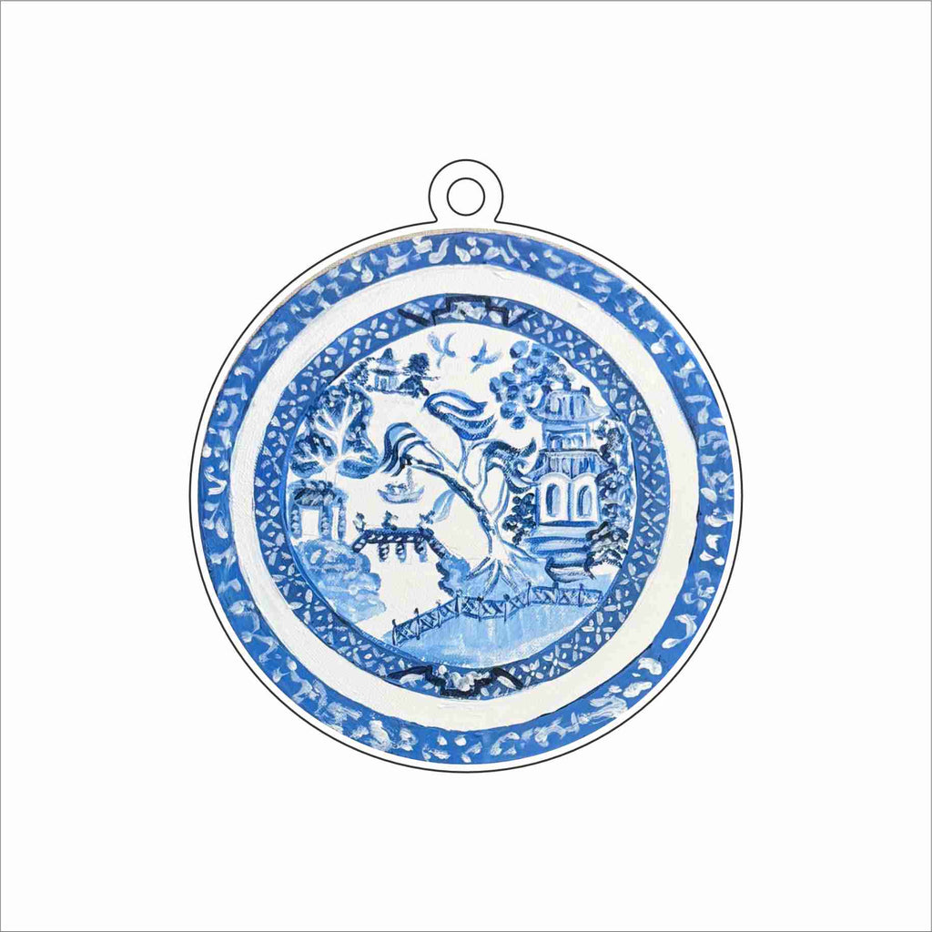 CWM-029 Blue Willow Plate Ornament | 0.25Acrylic Ornament