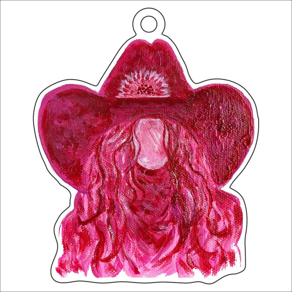 CYTA-129 Pink Cowgirl Ornament  | 0.25Acrylic Ornament | Case of 25